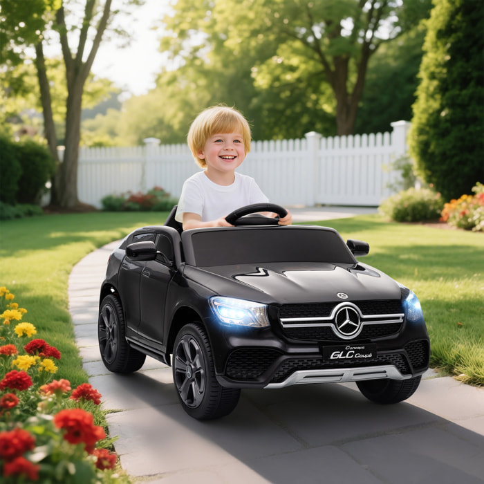 Voiture électrique enfant licence officielle Mercedes-Benz GLC Coupé 12V 5Km/h max. télécommande nombreux effets noir