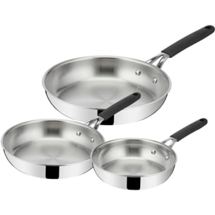 Batterie de cuisine LAGOSTINA 3 poeles Esperta Triply 20/24/28cm