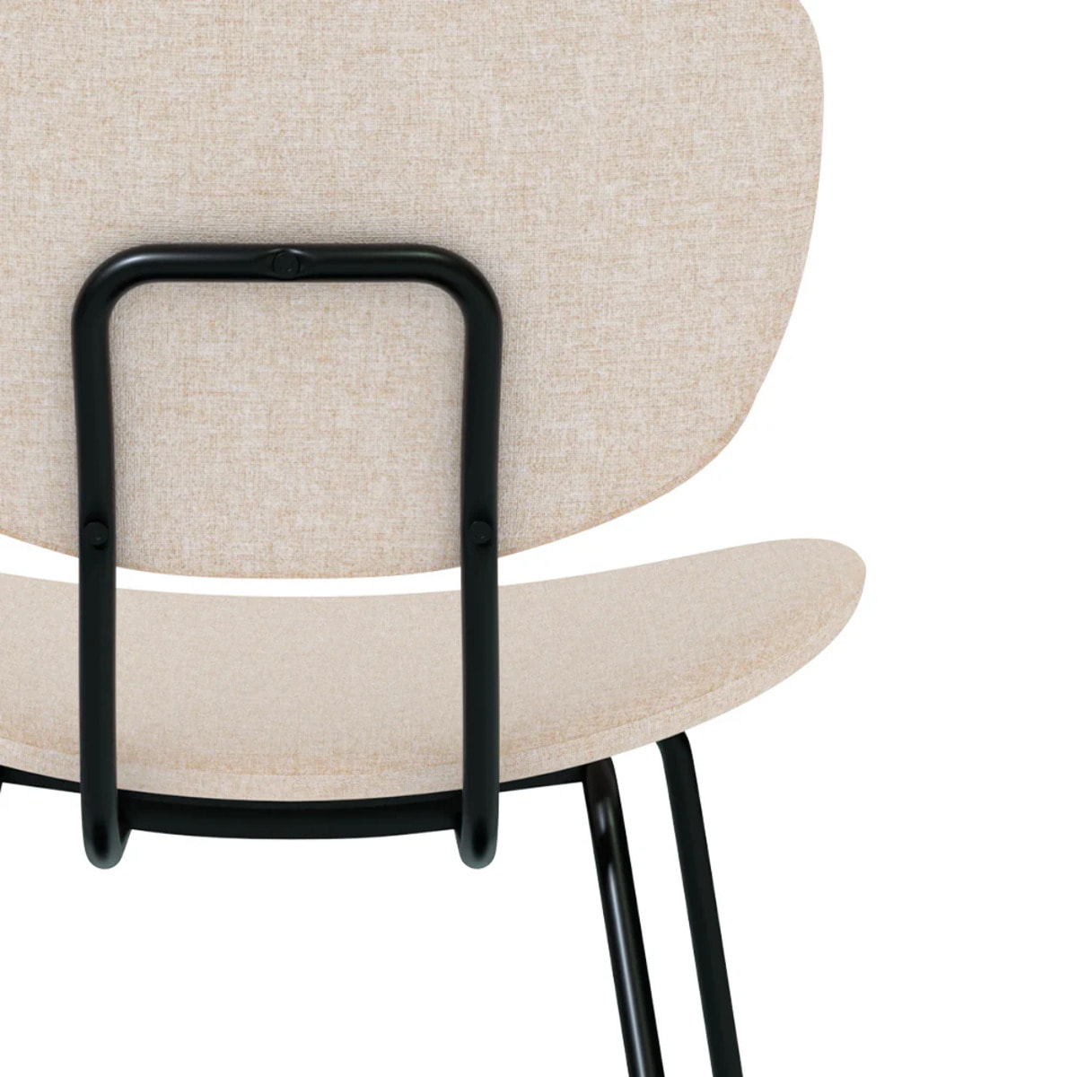 Lot de 2 chaises en tissu beige et pieds en métal noir - Verner