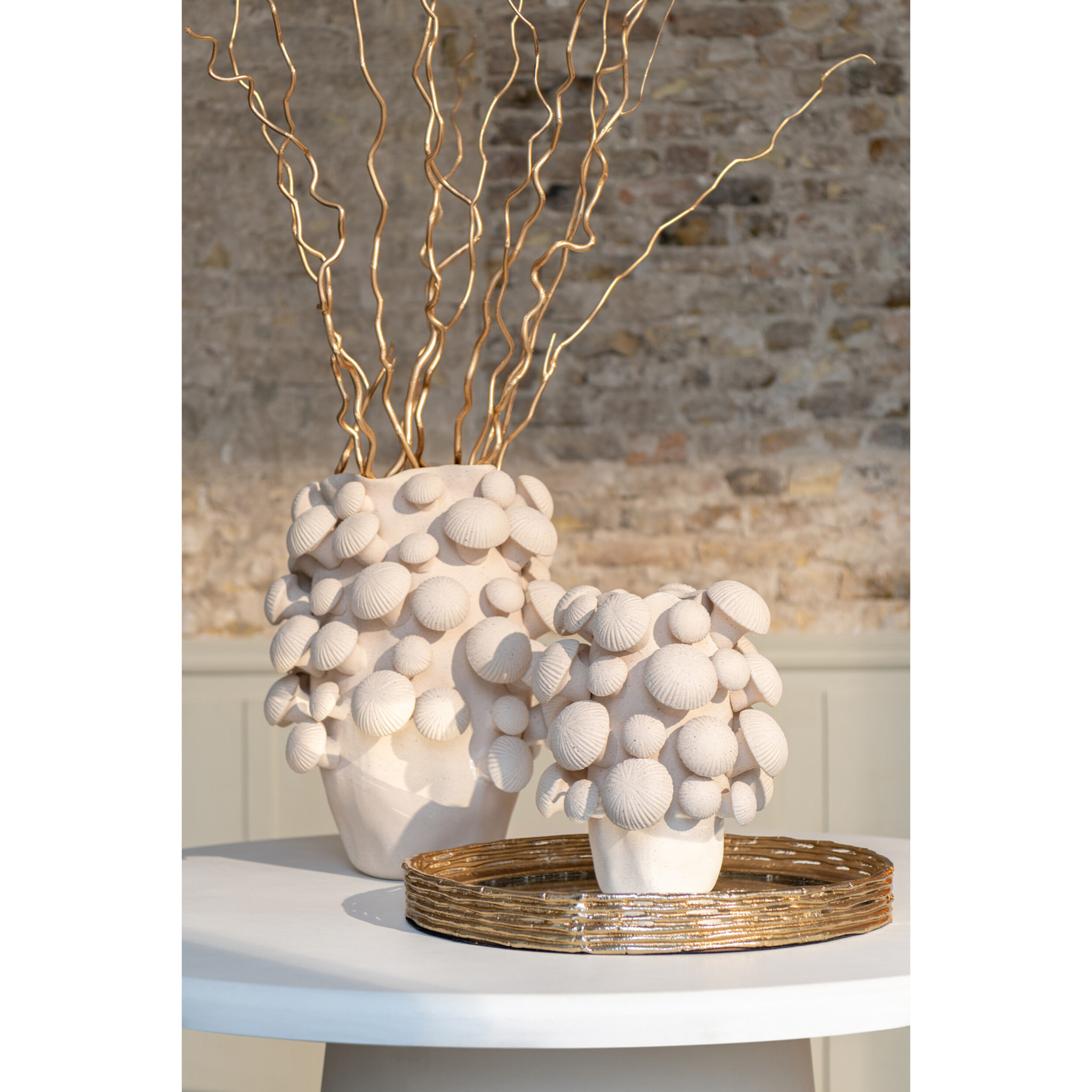 J-Line vase Fungi - céramique - beige - large