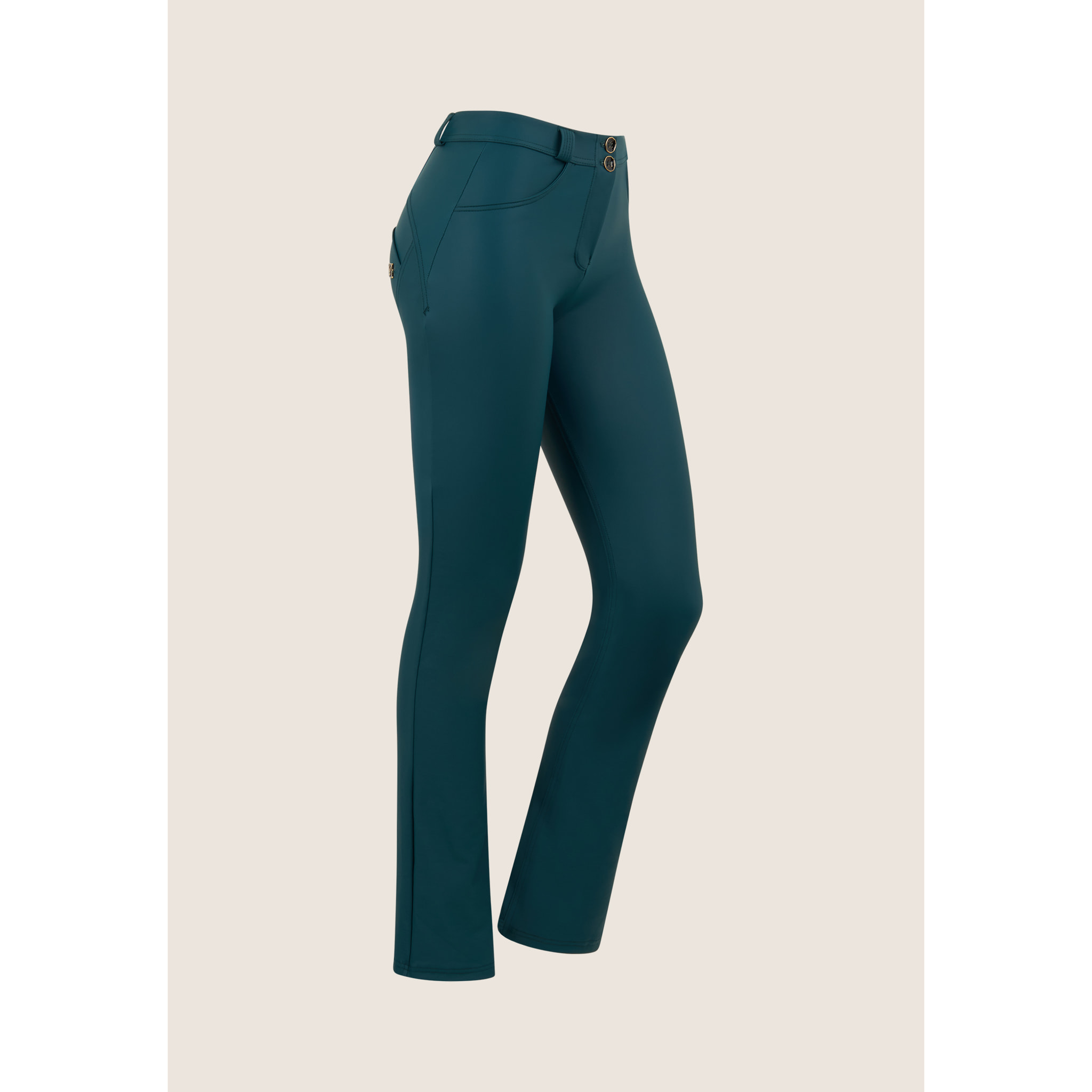 Pantaloni WR.UP® vita regular fondo bootcut in similpelle