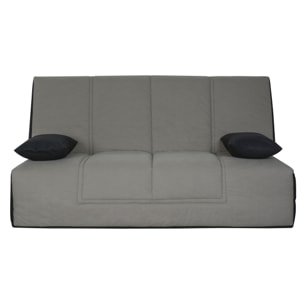 Banquette CC WASHINGTON 130x190, matelas Simmons, coton gris