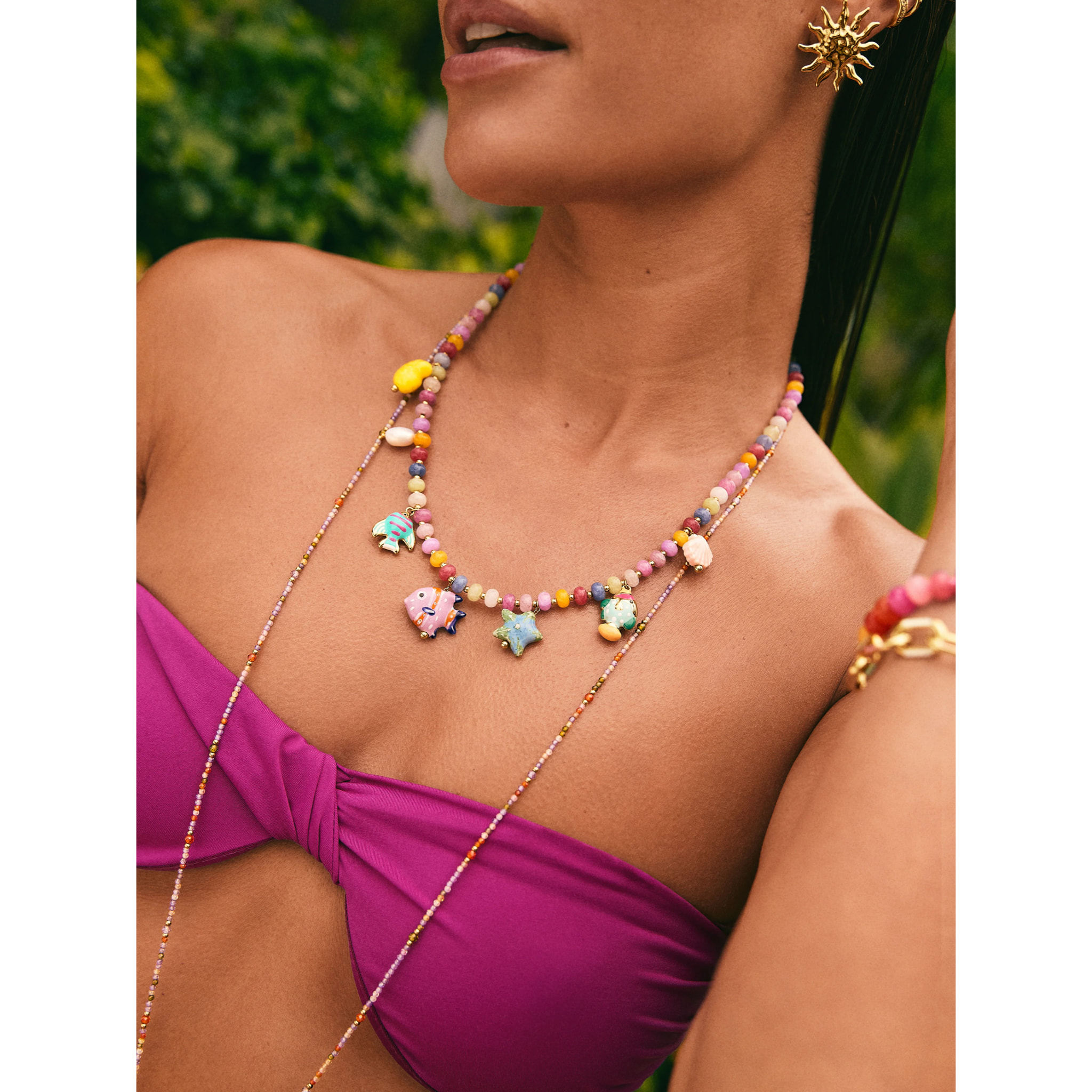 Collana Oceanico Colors Acciao Placcato Oro