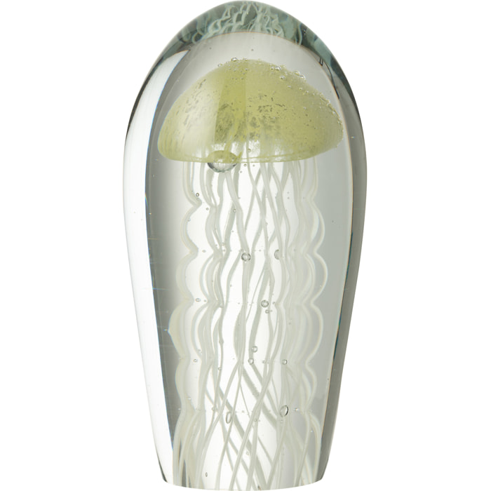 J-Line presse-papier Calypso Oval - verre - transparent/vert - large