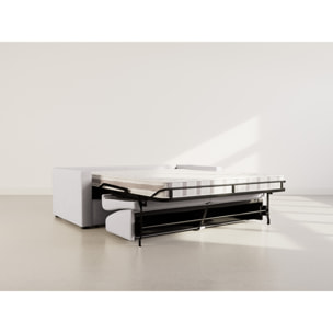 Julia - canapé lit 3 places convertible express couchage quotidien 140 cm matelas 14 cm en tissu - Gris clair