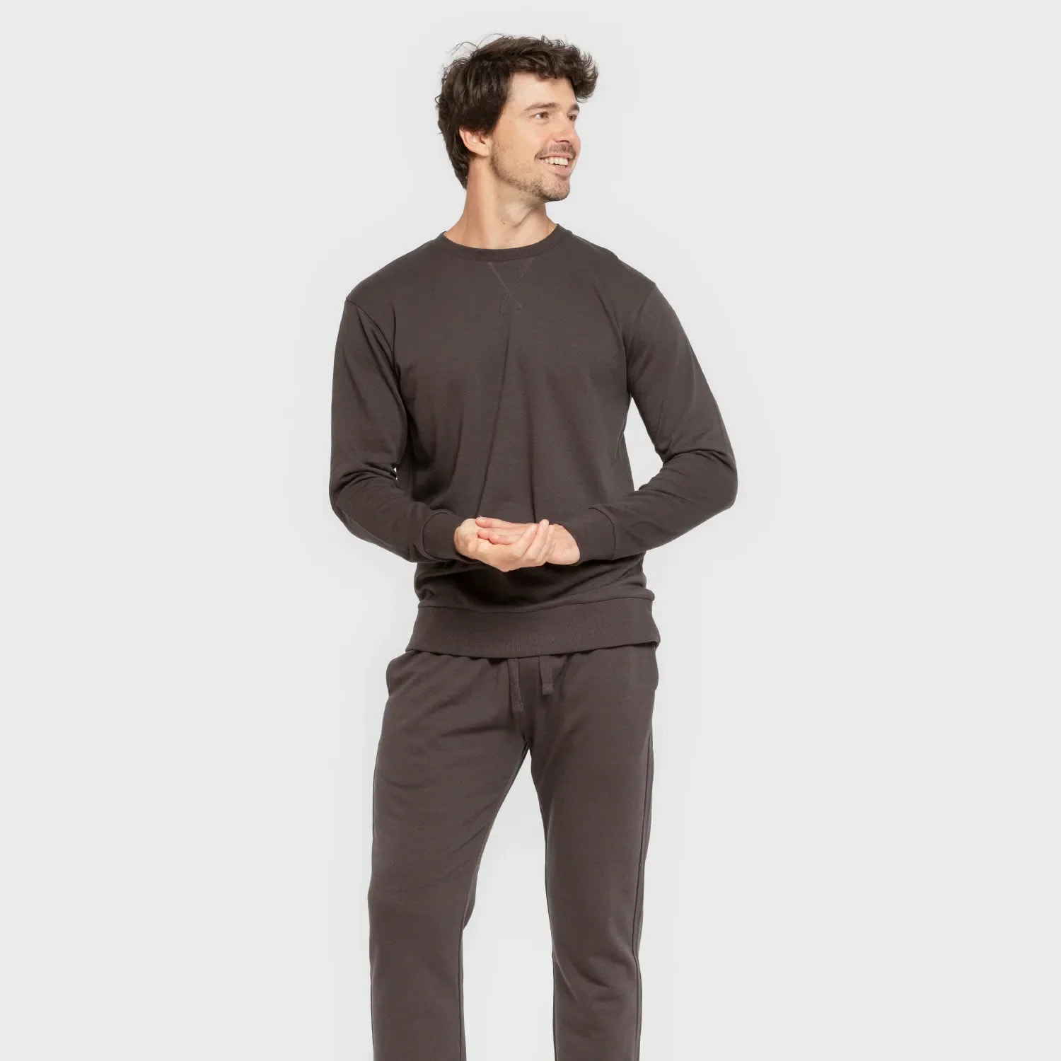 Pantalón largo básico deportivo gris marengo