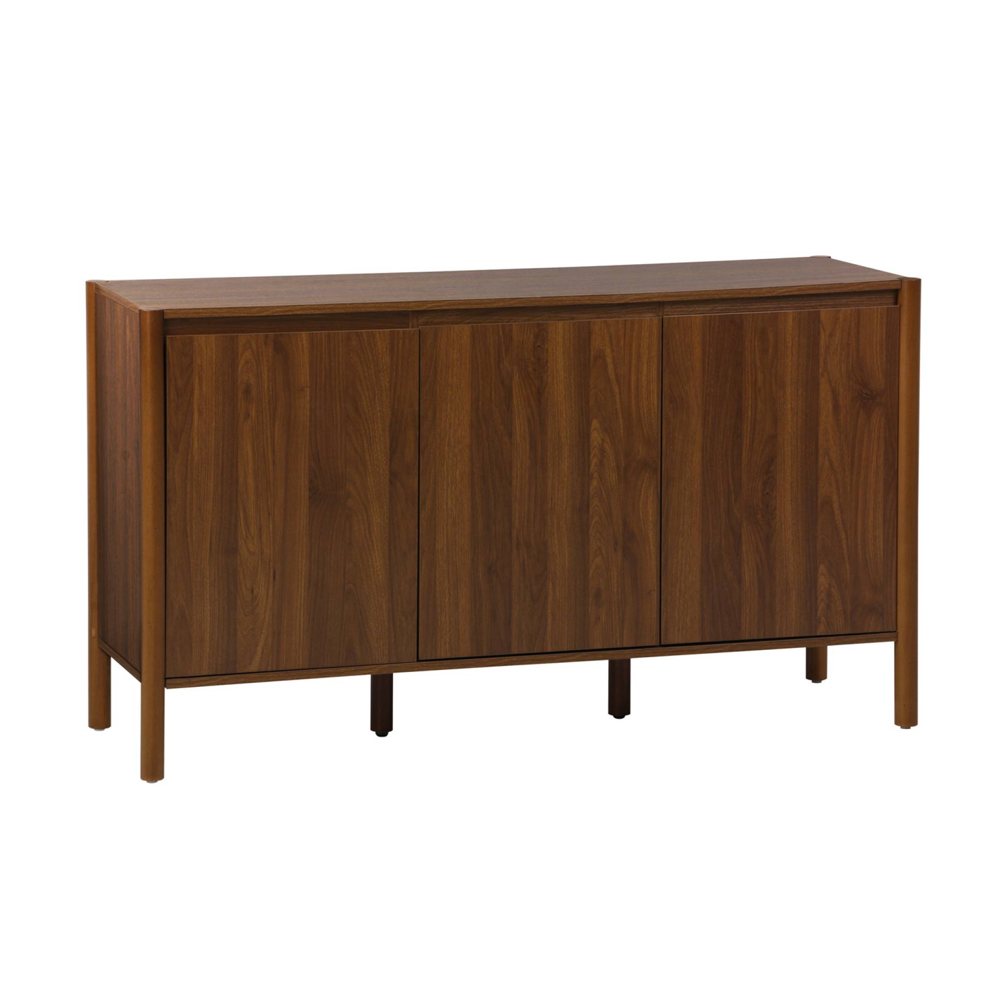 Buffet décor bois 3 portes noyer - 140 x 42 x 78.5 cm - Harmony