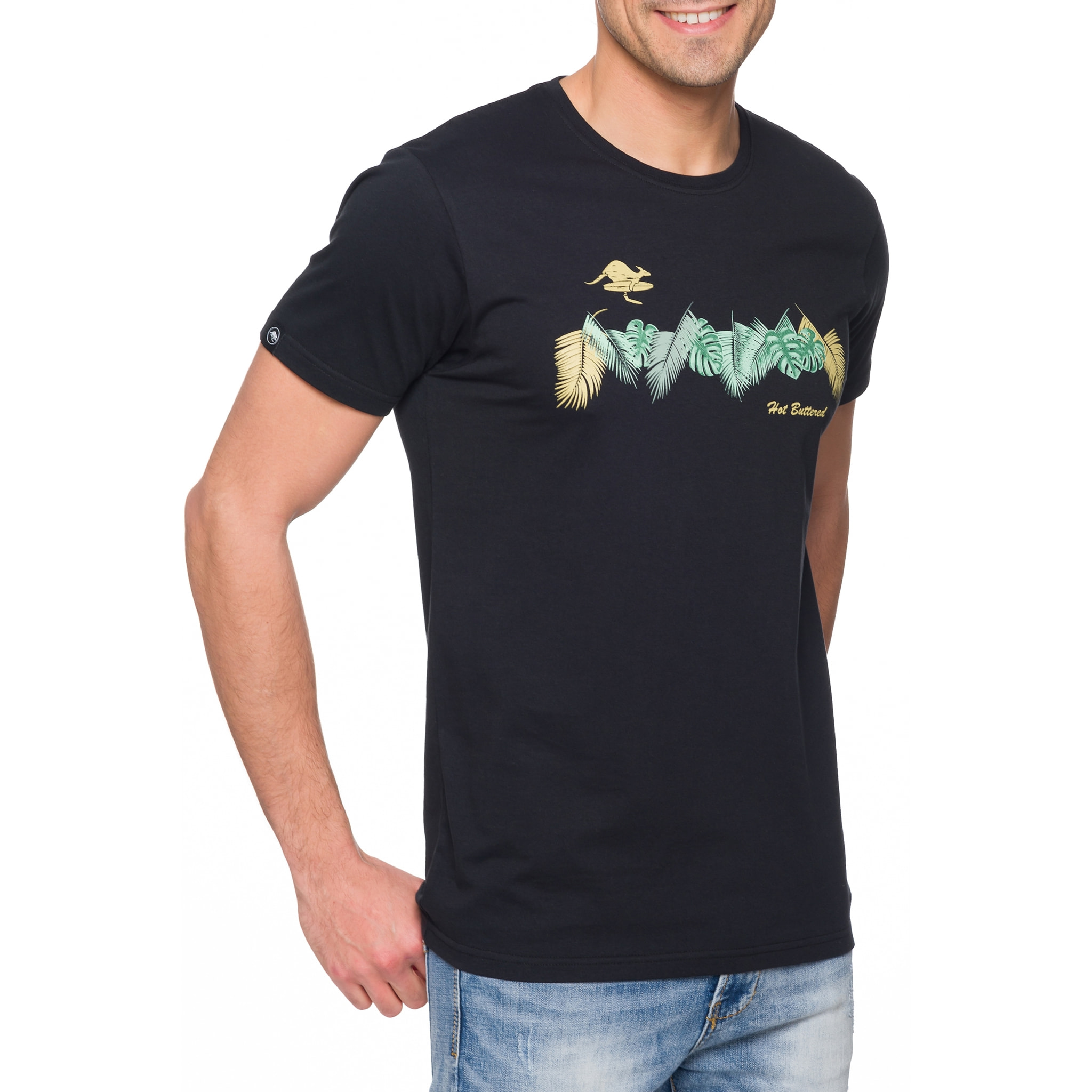 Camiseta Hot Buttered ALOHA Nero