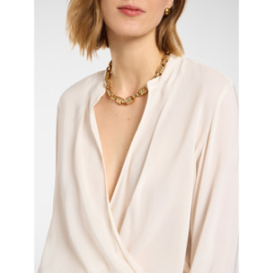 Elena Mirò - Blusa con arricciature - Bianco