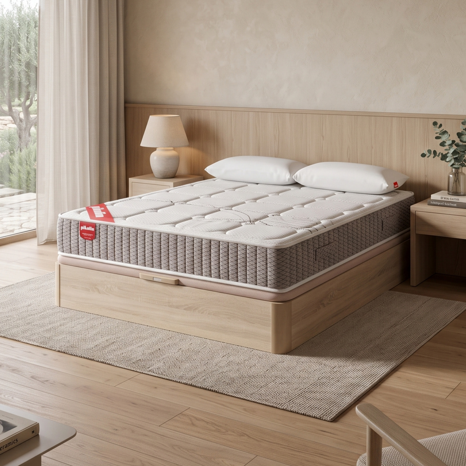 Colchón Muelles Ensacados + Canapé Abatible + Almohada | ENVIO, ENTREGA Y RETIRADA INCLUIDO | Troas