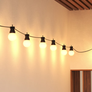Guirlande d extérieur solaire "Soa" noir & blanc H800cm