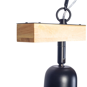 FORLIGHT Colgante Interior LED Helium E27 15W Madera Clara para Comedor, Cocina