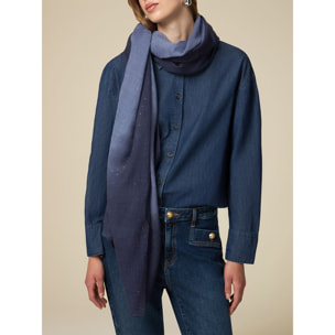 Oltre - Shaded wool scarf - Azul