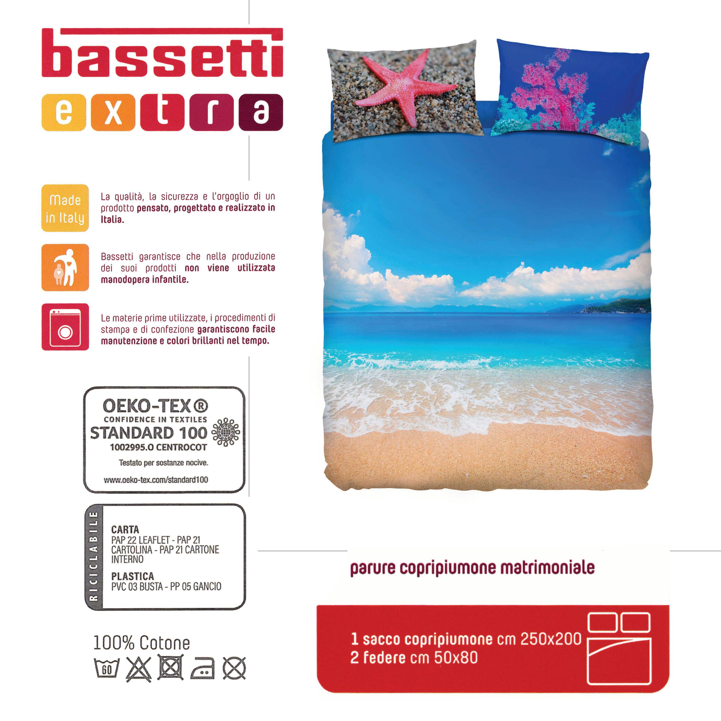 BASSETTI Parure Copripiumino IMAGE Stampa Alta Definizione Made in ITALY copriletto lenzuolo stampa in digitale animali natura paesaggi balza applicata 100% cotone(HONOLULU, MATRIMONIALE)