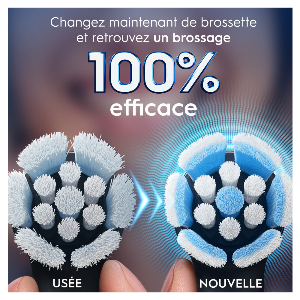 Oral-B Série iO Gentle Care Noir, Brossettes rondes de rechange Authentiques, Convient aux gencives sensibles, 6