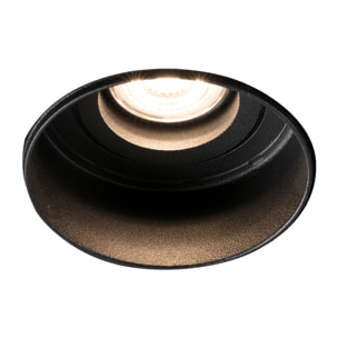 HYDE R Lampe encastrable noir rond orientable sans encadrement