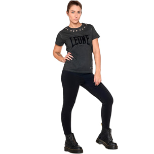 Camiseta manga corta mujer 'Black Ring' lavado viejo