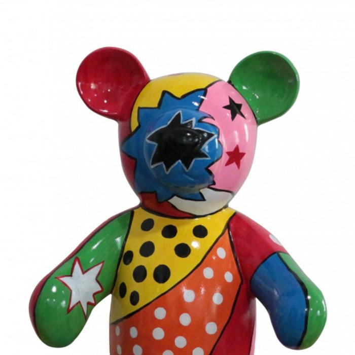 Statuette ourson multicolore en résine H45cm - WINNIE