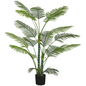 Palmier artificiel - plante artificielle H.175cm - 4 pieds 16 feuilles grand réalisme - pot inclus