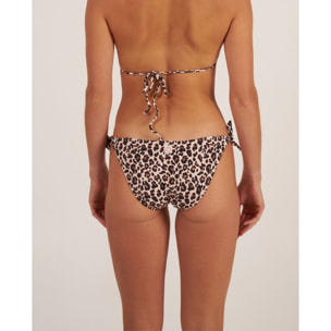 Braga de bikini clásica con lazos y estampado animal print