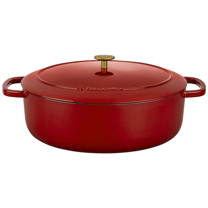 Cocotte en fonte 37 cm, Ovale, Rouge