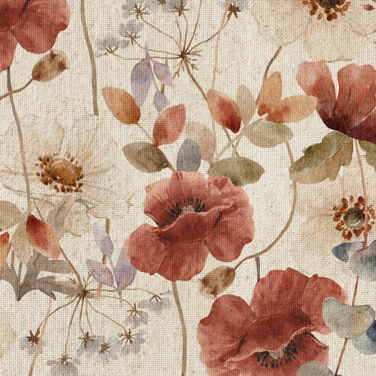 Chemin de table AMAPOLA NATURALE - aspect textile