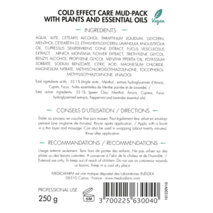 MEDICAFARM - Argile de soin CRYO-K - Aux plantes et huiles essentielles - Effet glacial - Aide à soulager les douleurs et améliorer confort circulatoire - Pot 250g