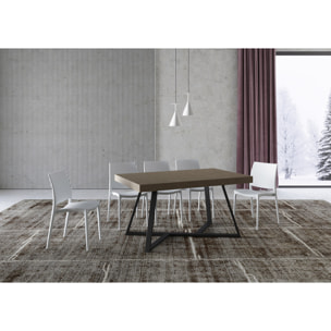 Table extensible 90x160/264 cm Booster taupe pieds anthracite