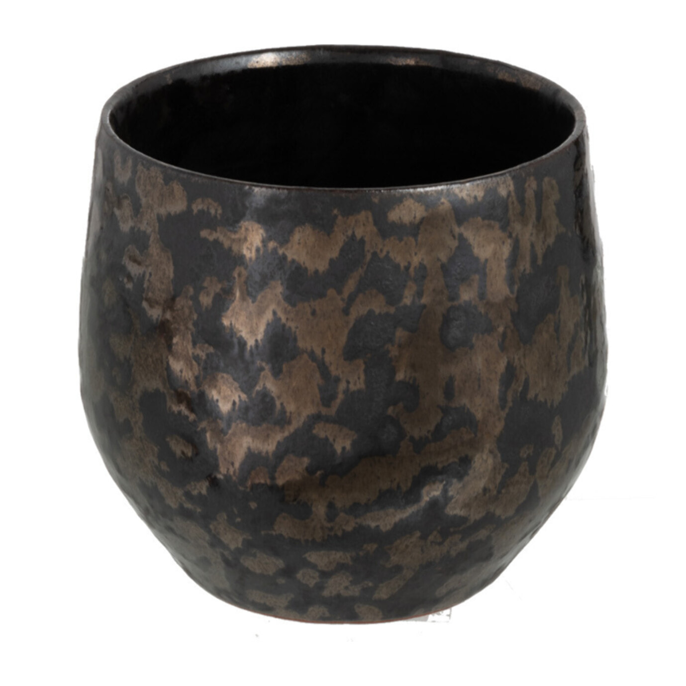 J-Line cache-pot Antique - céramique - noir - small - Ø 13.5 cm