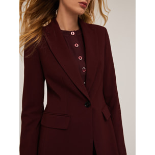 Motivi - Blazer de botonadura simple de tejido técnico - Burgundy