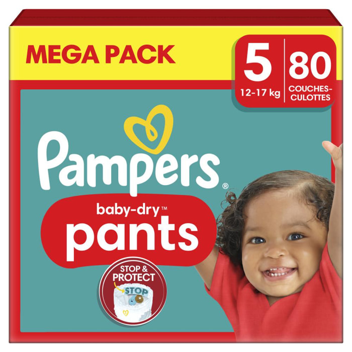 80 Couches-Culottes Baby-Dry Taille 5, 12kg - 17kg, Pampers