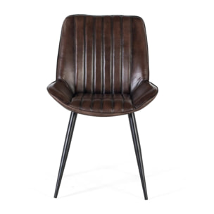 Silla de Piel 53 Cm Estilo Contemporáneo