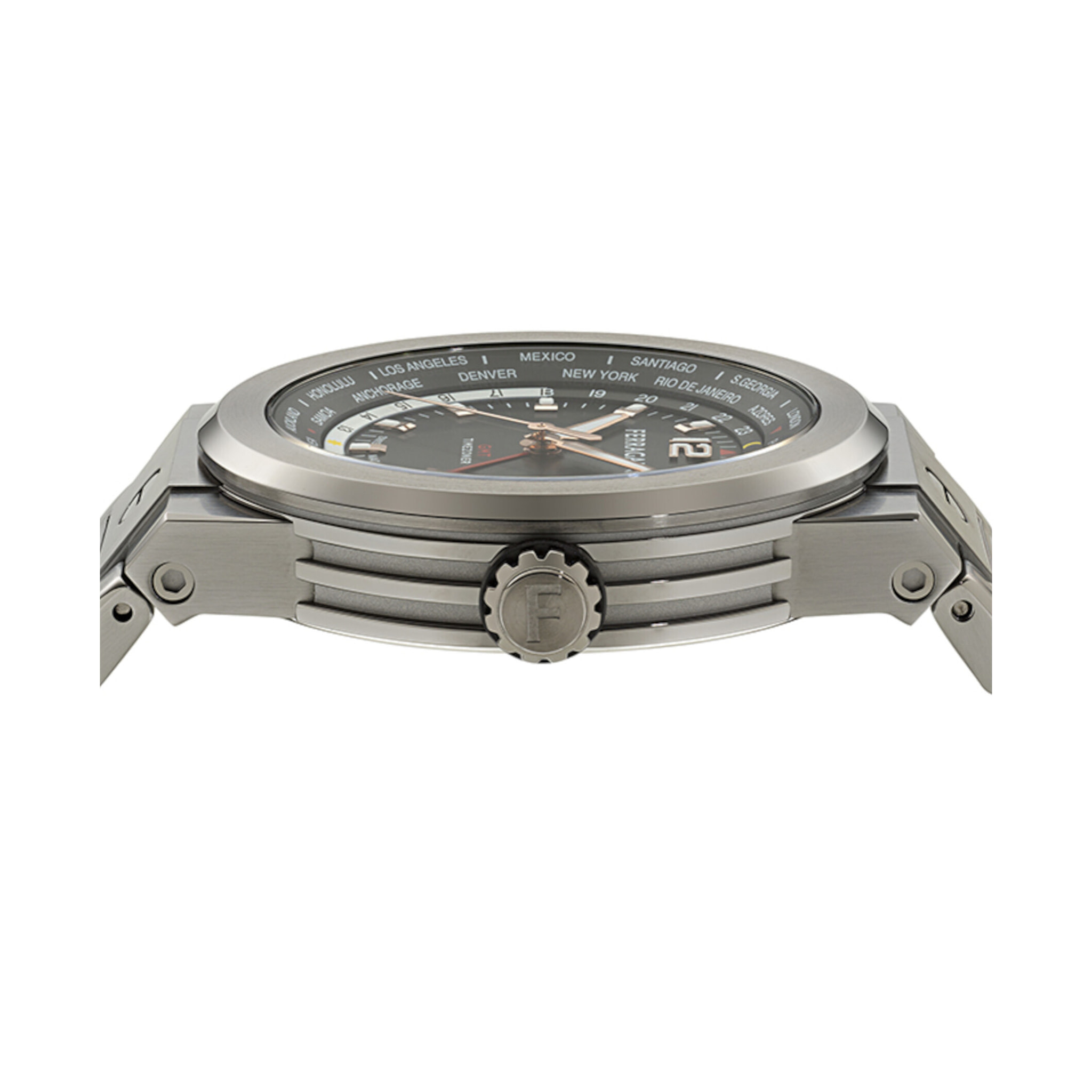 Ferragamo Reloj Analógico De Cuarzo. F-80 Worldtime