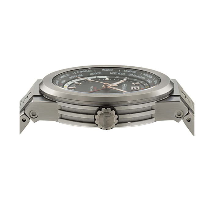 Ferragamo Reloj Analógico De Cuarzo. F-80 Worldtime