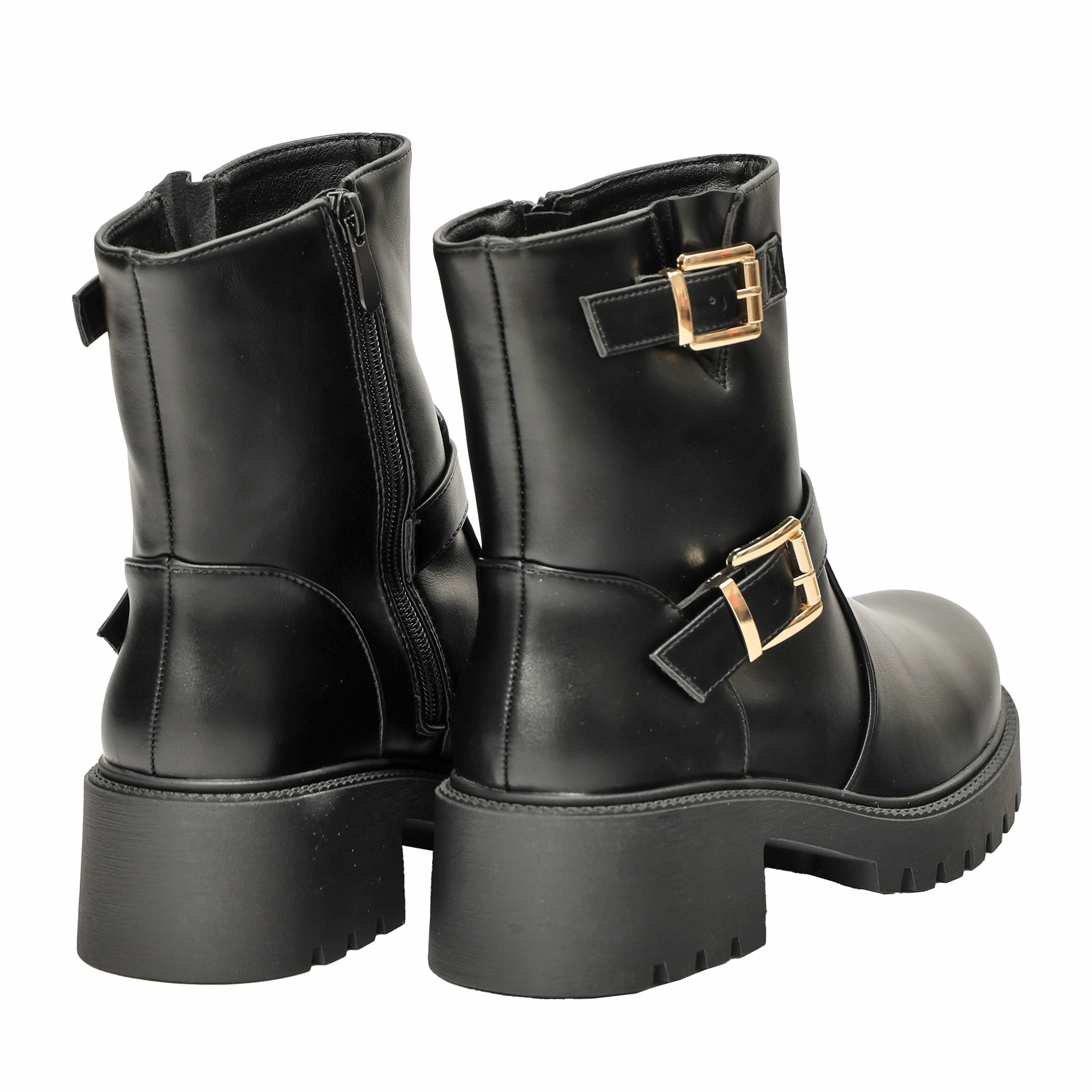 Stivaletti in simil pelle con fondo in gomma