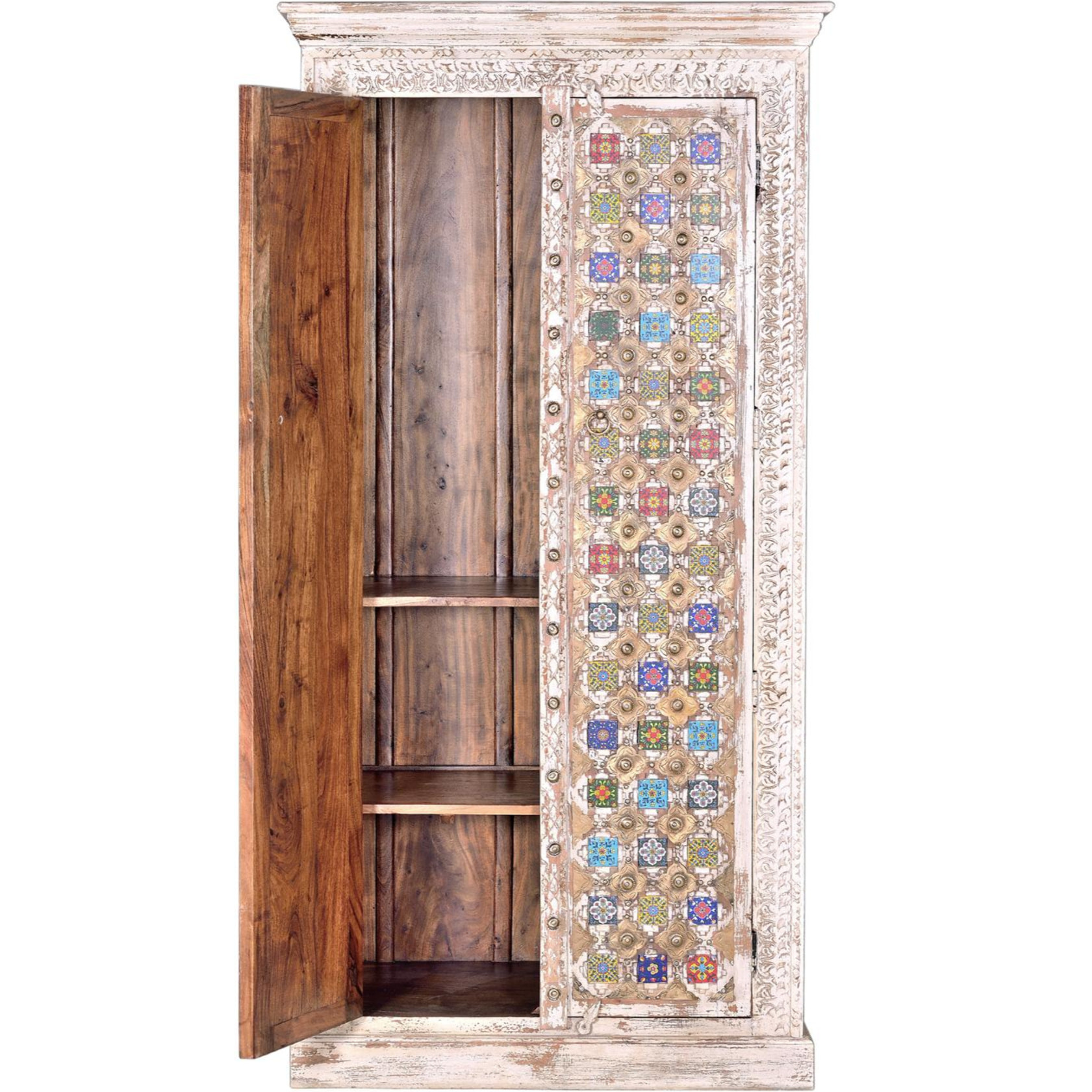 Armario de Madera de Mango 90 Cm Estilo Mediterráneo Moderno