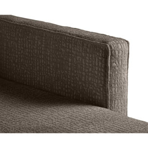 Charlie - canapé panoramique en U 7 places - convertible avec coffre - en tissu velours relief - Taupe