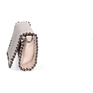 Borsa a tracolla da donna Made in Italy - Eolian Nova - Pelle scamosciata stampata - 22.0 x 13.0 x 4.0 cm