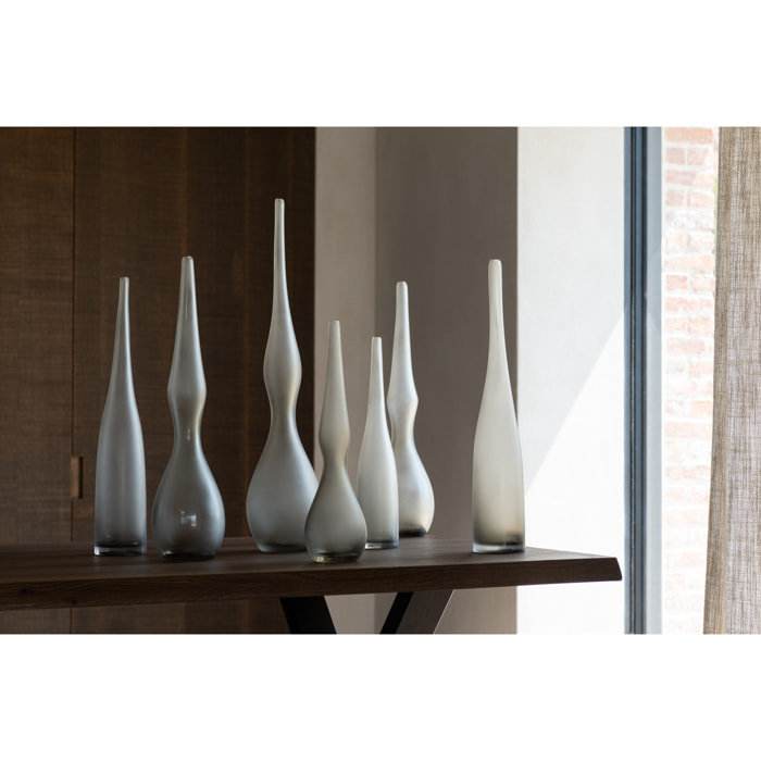 J-Line vase Yara Courbe Flute - verre - beige - 3 pièces - 64 cm de hauteur