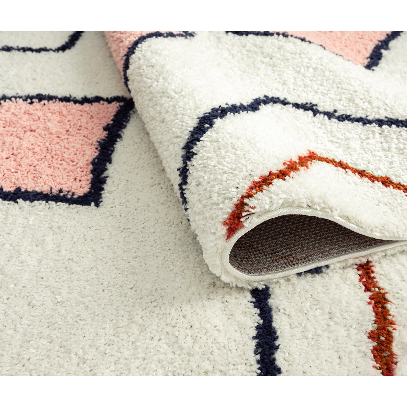 Tipi - tapis chambre d'enfant style berbère à poils longs à motif multicolore