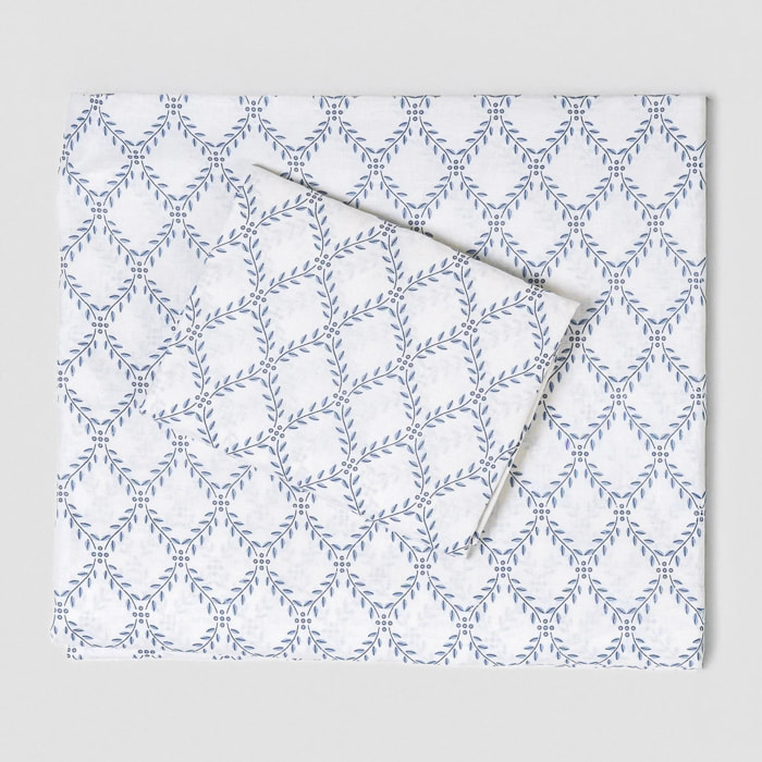 Set di lenzuola in cotone 100% picota indigo