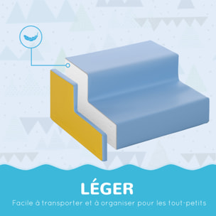 2 blocs de construction en mousse XXL - modules de motricité - gris jaune bleu