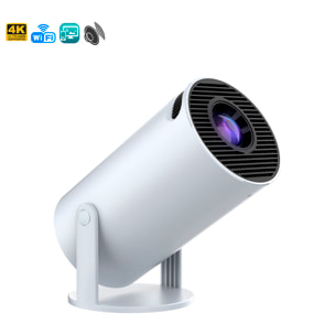 Proyector LCD HY300 soporte de 4K UHD, color DCI-P3 98%, WiFi 6 y anti-glare. De 30 a 300 pulgadas, 120 lm, 200000:1. Con mando a distancia.