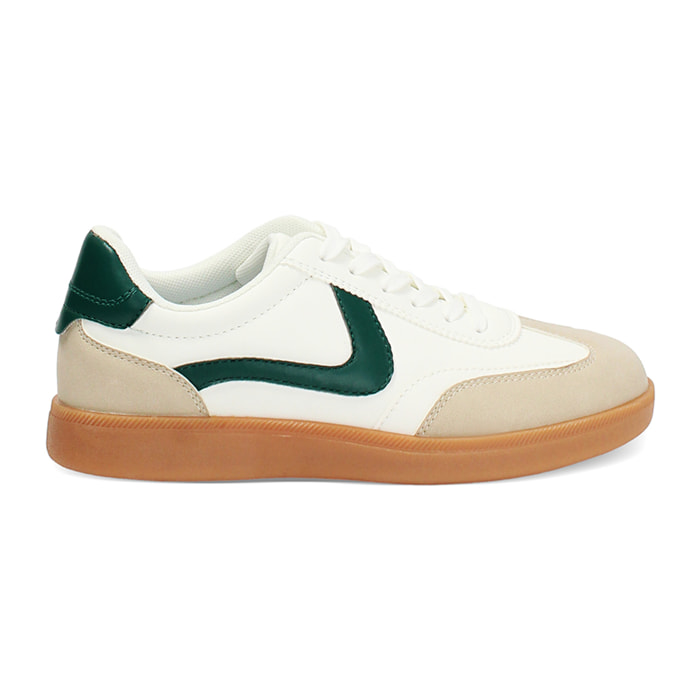 Sneakers donna bianche-verdi
