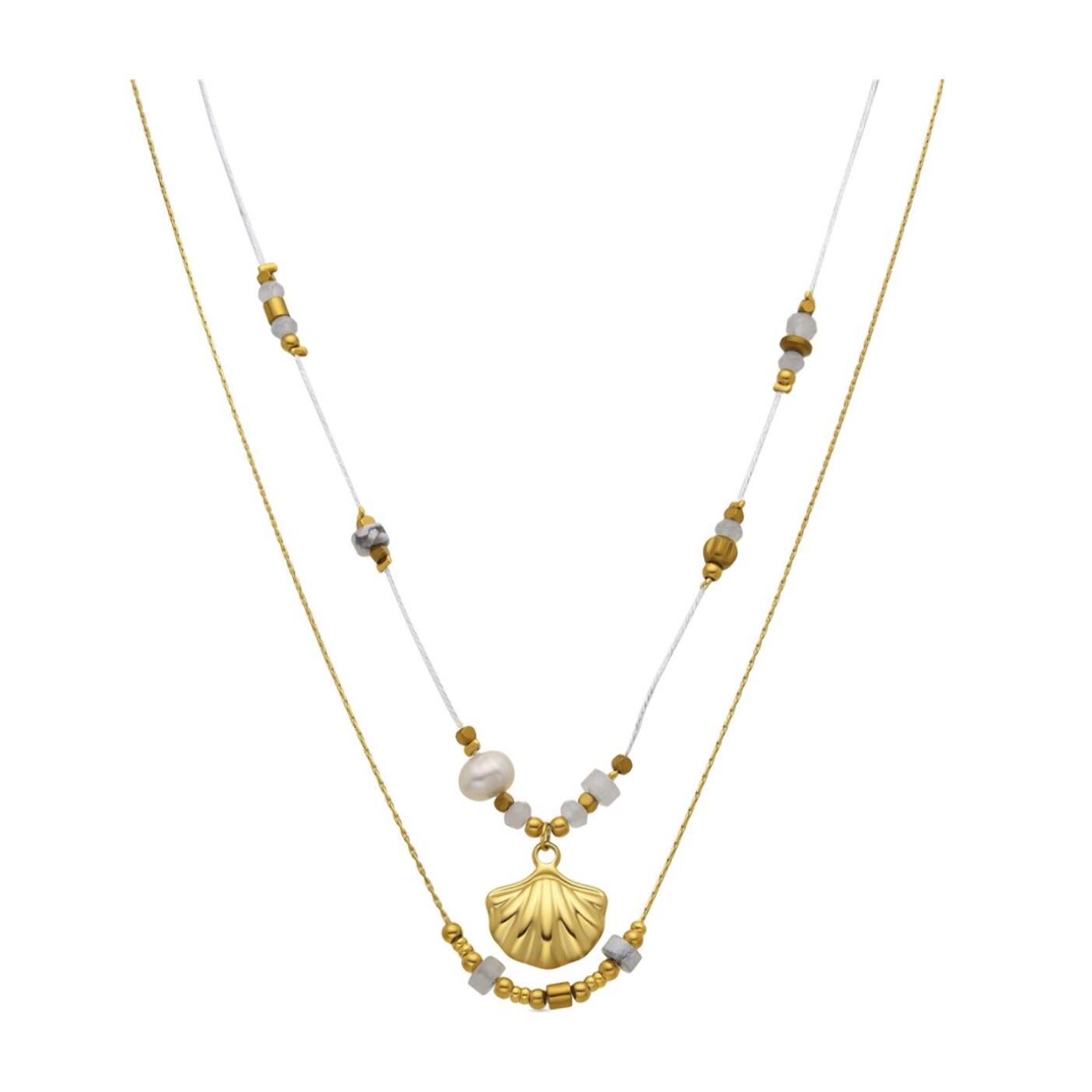 Collar con Circonita Brillante acabado oro 18k