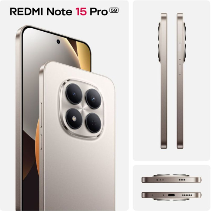 Smartphone XIAOMI Redmi Note 15 Pro Gris Titane 256Go 5G