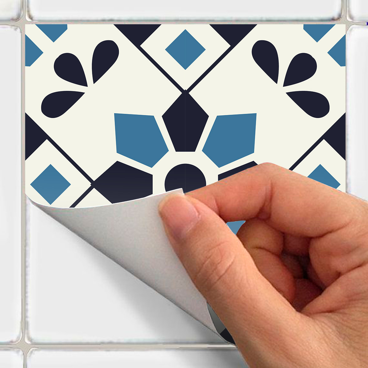 Stickers muraux - Sticker Mural Carrelage adhésif Cuisine Salle de Bain - 24 STICKERS CARRELAGES AZULEJOS ROSALINA