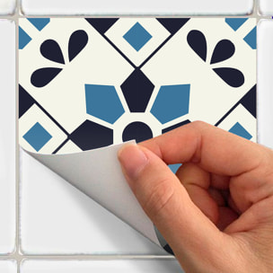 Stickers muraux - Sticker Mural Carrelage adhésif Cuisine Salle de Bain - 24 STICKERS CARRELAGES AZULEJOS ROSALINA