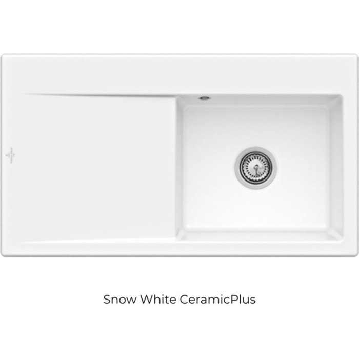 Evier cuve à droite avec vidage Subway 50, snow white ceramicplus