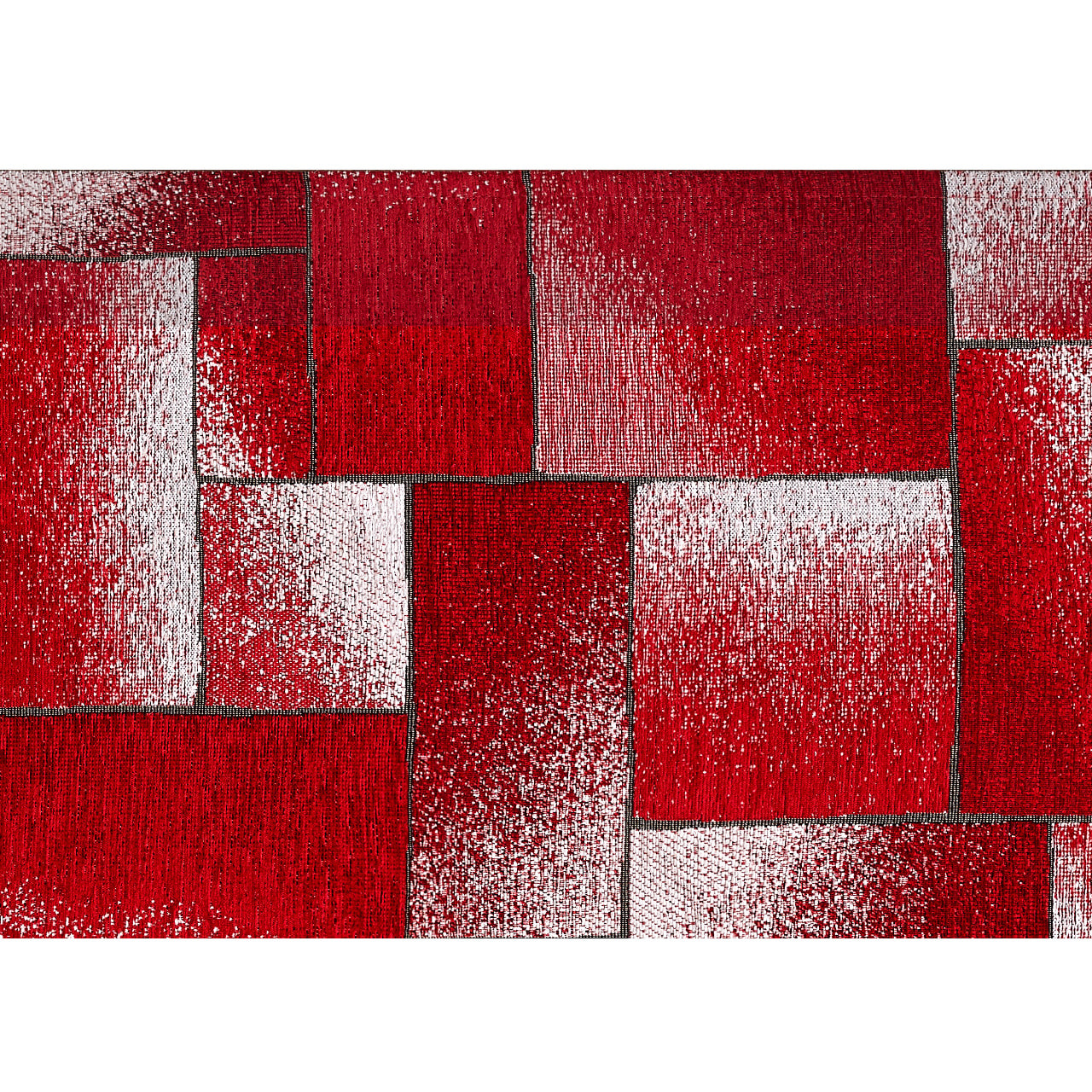 Tappeto Jacquard Ideale Salotto Camera Ingresso Made In Italy Antiscivolo, Lavabile, Morbido Disegno Tetrix Rosso By Suardi